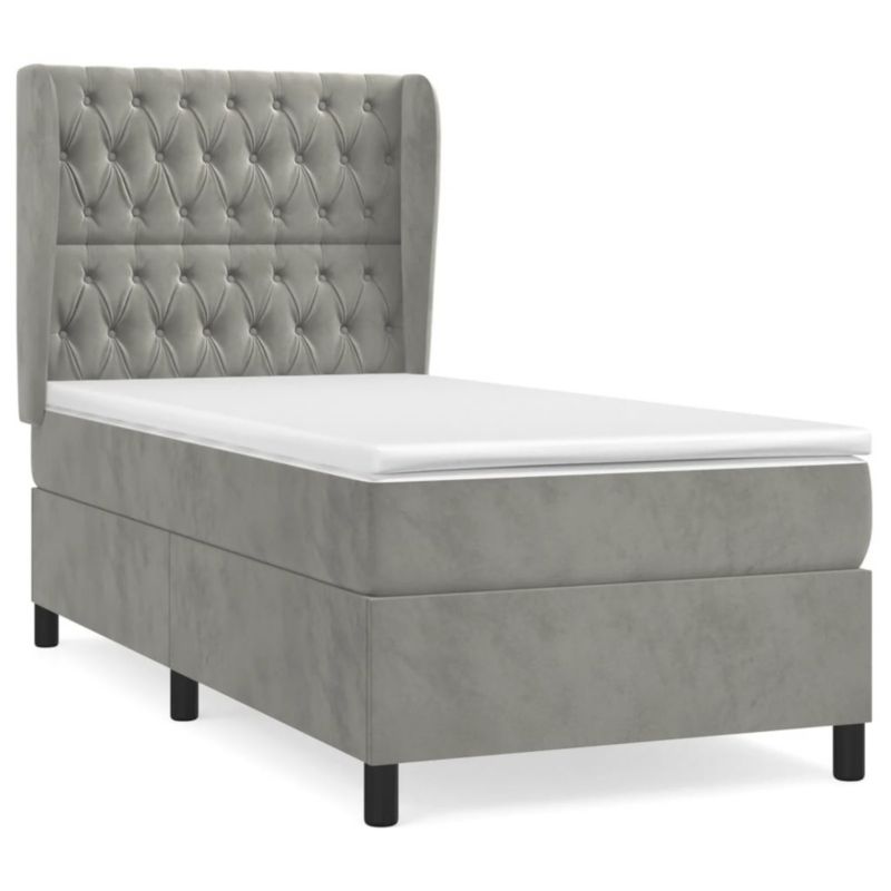 Łóżko kontynentalne WaszeMeble 80x200 cm jasnoszare WM-3129357 1 szt.