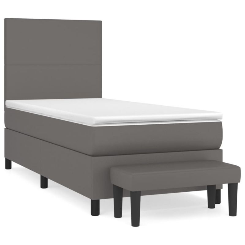 Łóżko kontynentalne WaszeMeble 90x190 cm szare WM-3137519 1 szt.