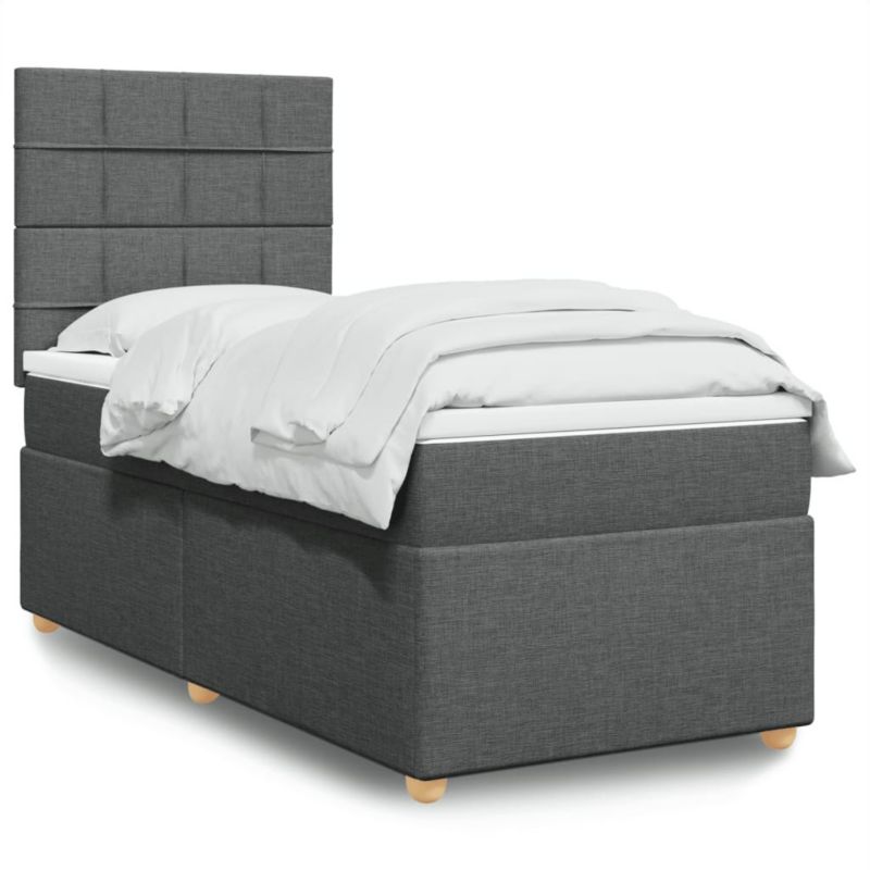 Łóżko kontynentalne WaszeMeble 90x200 cm ciemnoszara WM-3293464 1 szt.