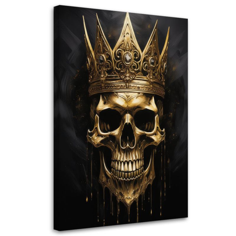Obraz na płótnie Feeby Złota Czaszka w koronie Glamour 40x60cm 1szt