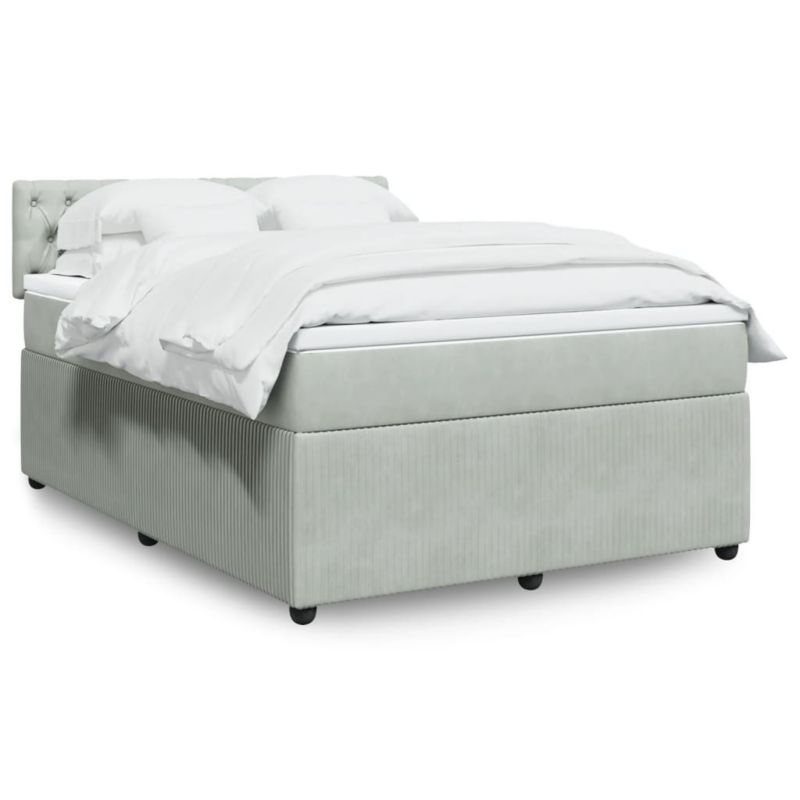 Łóżko kontynentalne WaszeMeble 140x190 cm jasnoszare WM-3287764 1 szt.