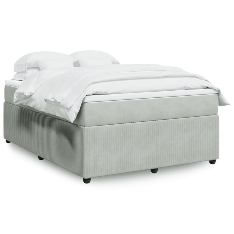 Łóżko kontynentalne WaszeMeble 140x190 cm jasnoszare WM-3285644 1 szt.