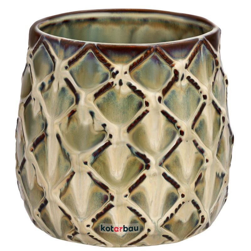 Doniczka ceramiczna KOTARBAU ananas brązowa 125 mm 1 szt.