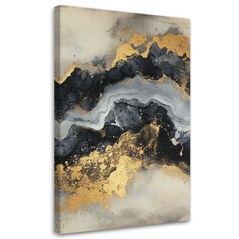 Obraz do salonu Feeby Czarno Biały Marmur ze Złotem 40x60cm 1szt