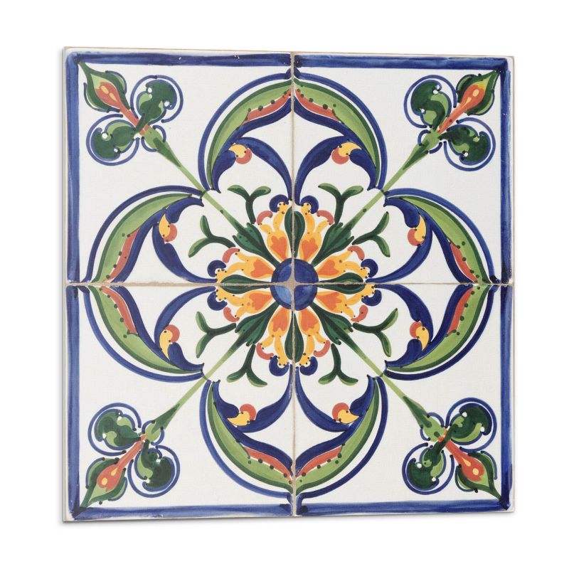 Kafelki samoprzylepne Wallfluent 50x50 cm Florystyczny wzór na kafelku 4 szt.