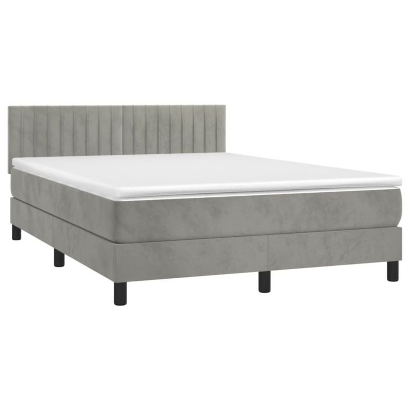 Łóżko kontynentalne WaszeMeble 140x190 cm jasnoszare WM-3134519 1 szt.
