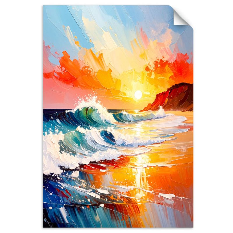 Naklejki samoprzylepne do salonu sypialni Feeby Morze Plaża Zachód słońca 100x150cm 1szt