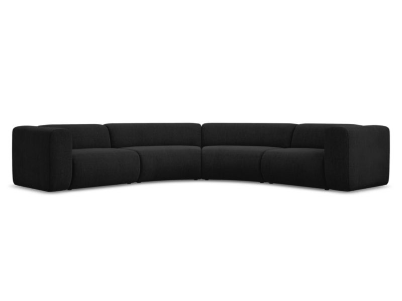 Narożnik uniwersalny Makamii Ekahi z tkaniny szenilowej 318x318 cm czarny 1 szt.