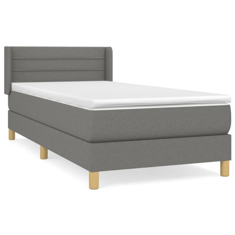 Łóżko kontynentalne WaszeMeble 100x200 cm jasnoszare WM-3130329 1 szt.