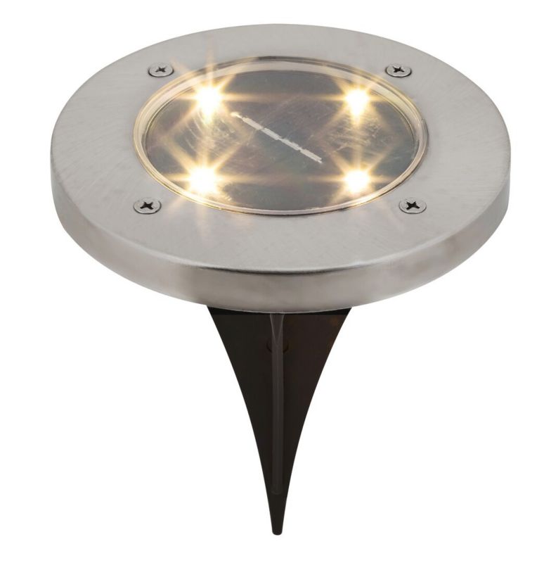 Lampa ogrodowa wbijana solarna Rabalux Dannet chrom satynowany-czarna LED 0.24W 3000K 20lm IP44 wym: 12 x 11,5 x 11,5 cm - 1 szt.