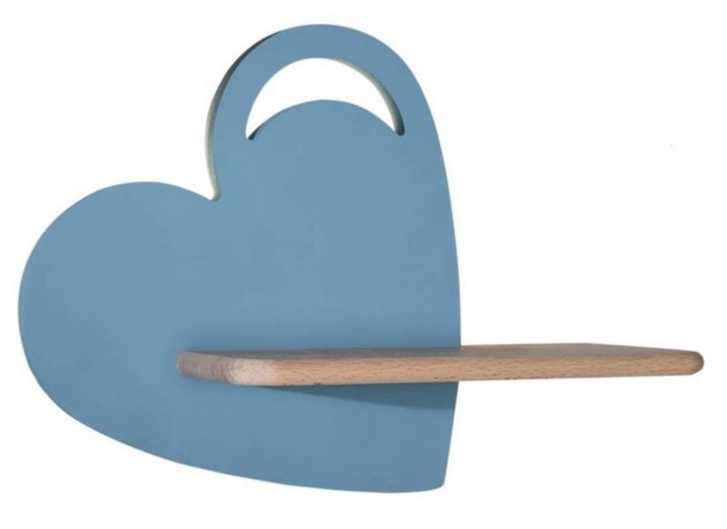 Kinkiet Candellux Heart niebiesko-jasne drewno LED 5W 4000K 250lm IP20 wym: 26 x 36 x 12 cm - 1 szt.
