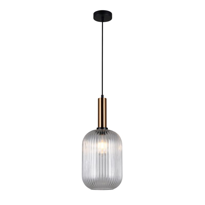 Lampa sufitowa wisząca Italux Antiola 1409 czarno-mosiężny nowoczesna 1xE27 x 1 szt.