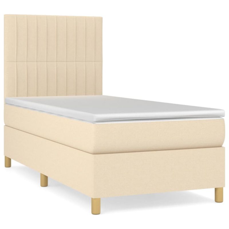Łóżko kontynentalne WaszeMeble 90x200 cm kremowe WM-3142470 1 szt.