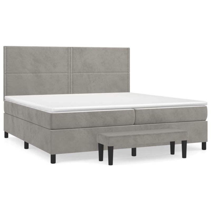 Łóżko kontynentalne WaszeMeble 200x200 cm jasnoszare WM-3137803 1 szt.