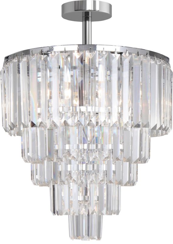 Lampa sufitowa wisząca Zuma Line Amedeo 8696 chromowana przezroczysty kryształowa 10xE14 x 40W 1 szt.