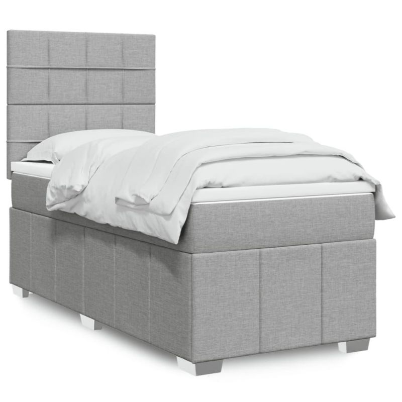 Łóżko kontynentalne WaszeMeble 80x200 cm jasnoszare WM-3291495 1 szt.
