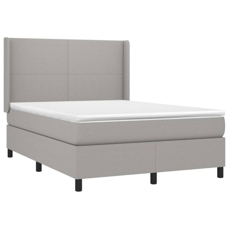 Łóżko kontynentalne WaszeMeble 140x200 cm jasnoszare WM-3138157 1 szt.