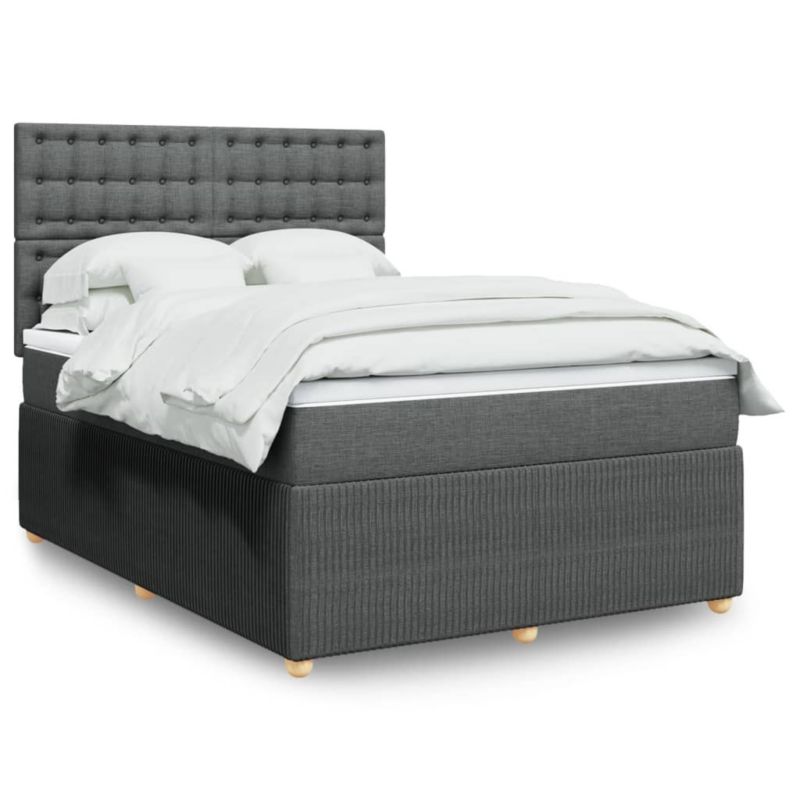 Łóżko kontynentalne WaszeMeble 140x190 cm ciemnoszara WM-3294366 1 szt.