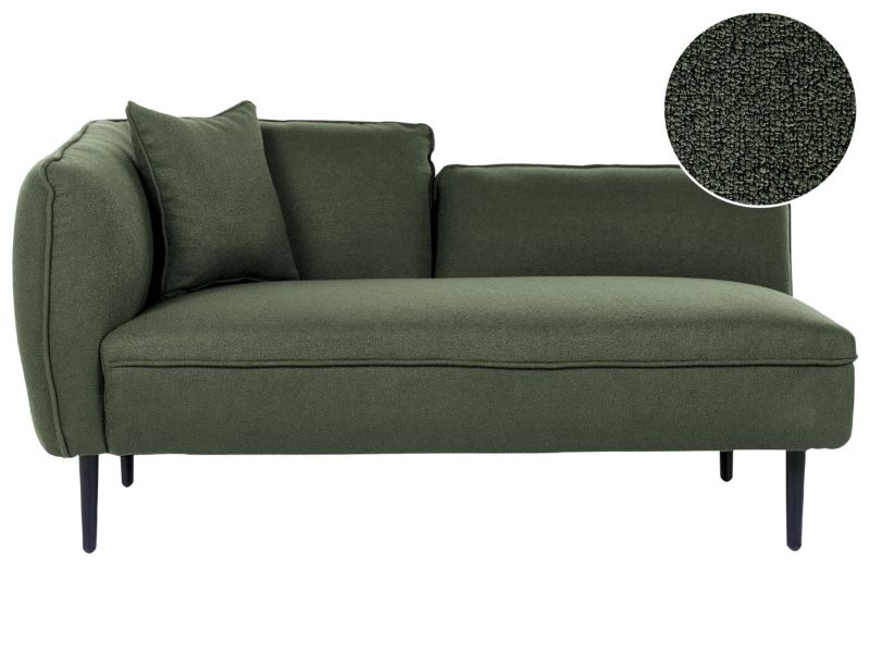 Szezlong boucle lewostronny zielony Chevannes 1 szt.