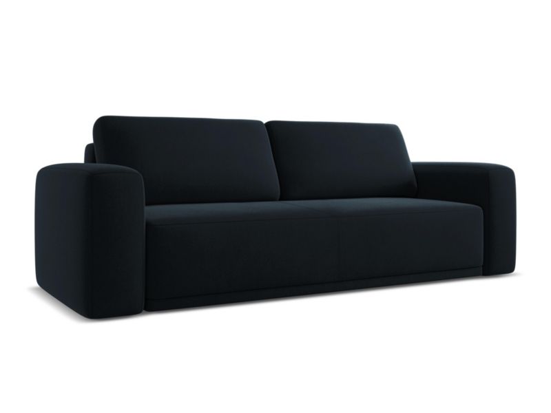 Kanapa 3-osobowa z funkcją spania Makamii Kaila z tkaniny welwetowej 242x100 cm królewski niebieski 1 szt.