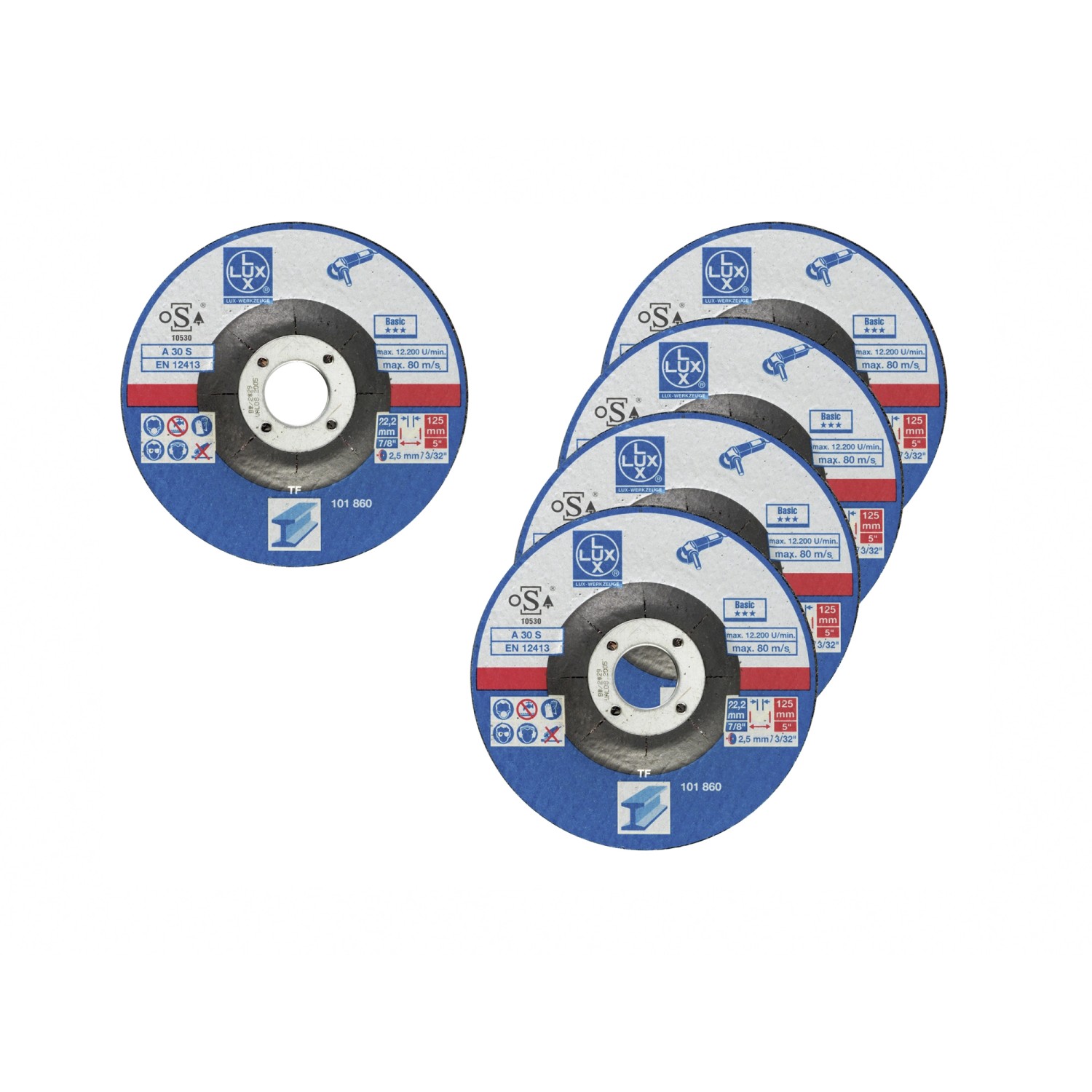 LUX Tarcze do cięcia metalu 125 mm zestaw 5-częściowy