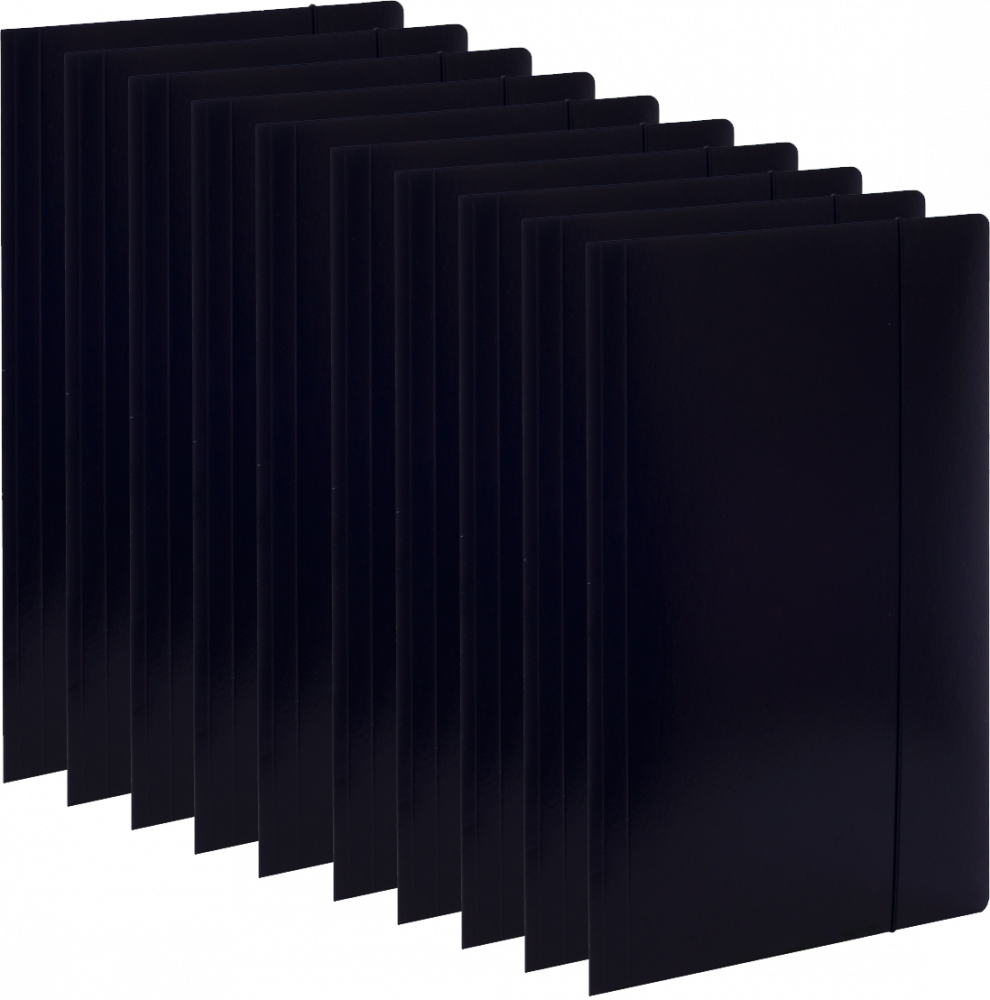 10x Teczka kartonowa z gumką VauPe Economy, A4, 380 g/m2, 20 mm, czarny