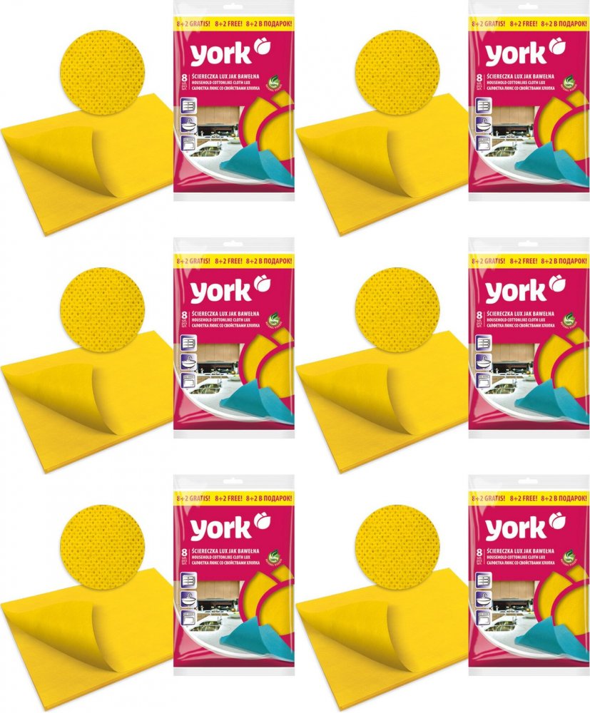 6x Ściereczka Lux jak bawełna York, wiskoza, 50x35cm, 10 sztuk, mix kolorów