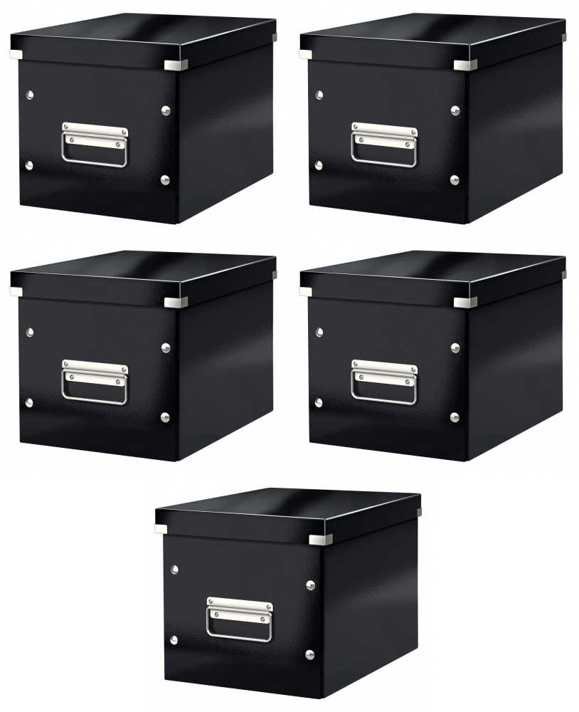 5x Pudło uniwersalne Leitz Click&Store, rozmiar M (260x240x260mm), czarny