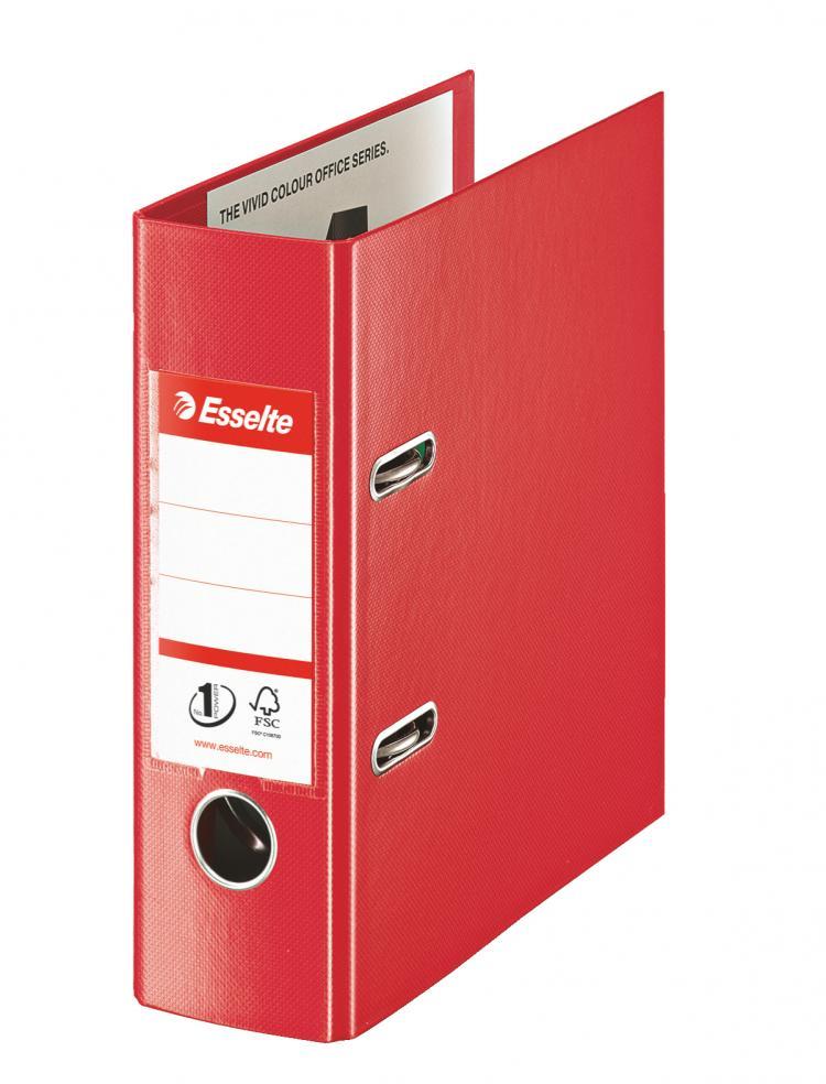 Segregator A5 Esselte No.1 Power, 75mm, do 500 kartek czerwony