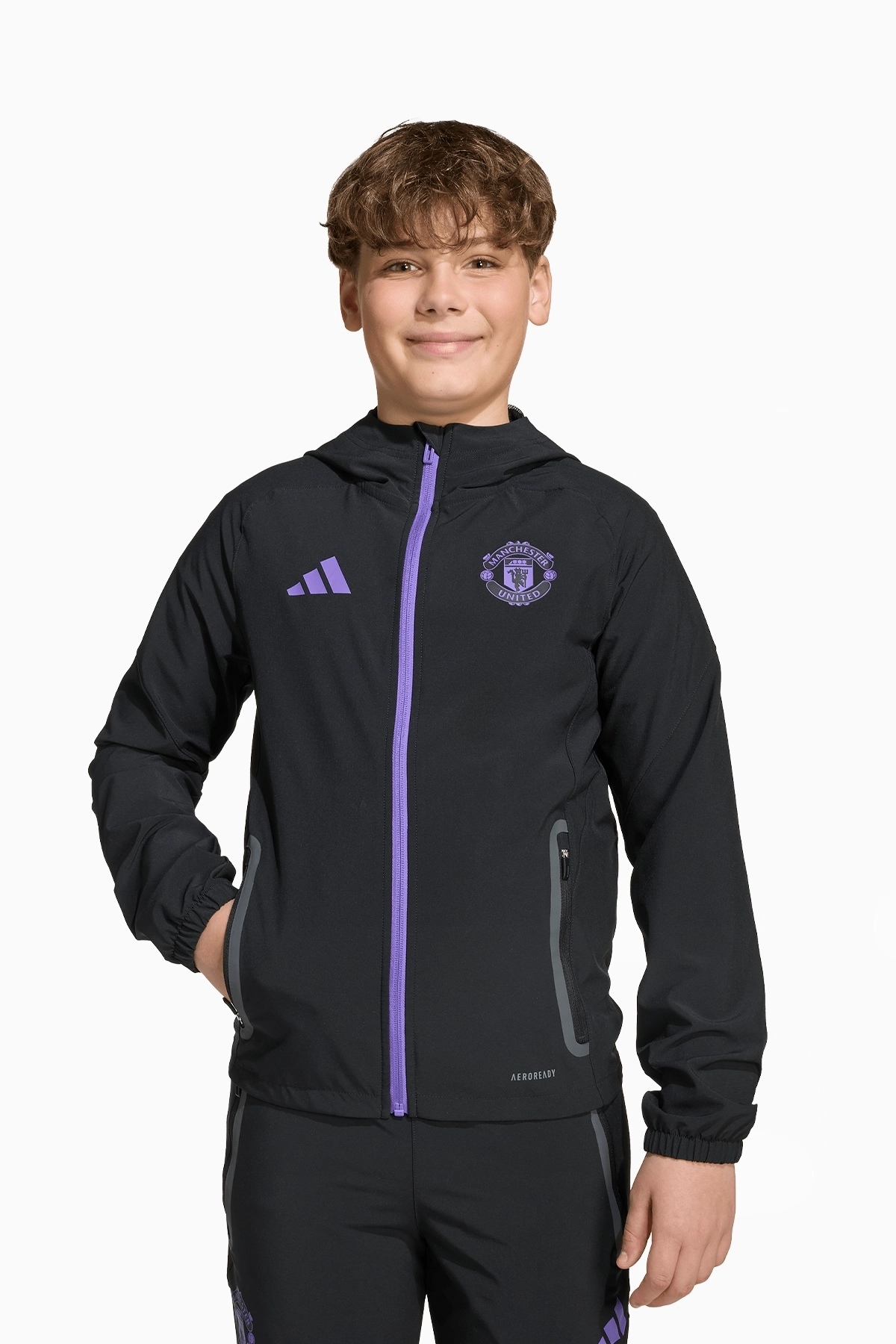 Kurtka adidas Manchester United 25/26 Competition Vis Tech Travel Junior - Czarny