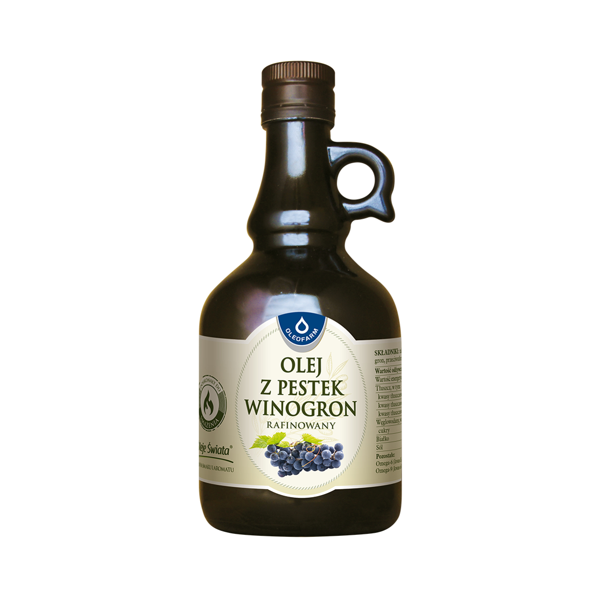 Oleofarm - olej z pestek winogron rafinowany, 500 ml