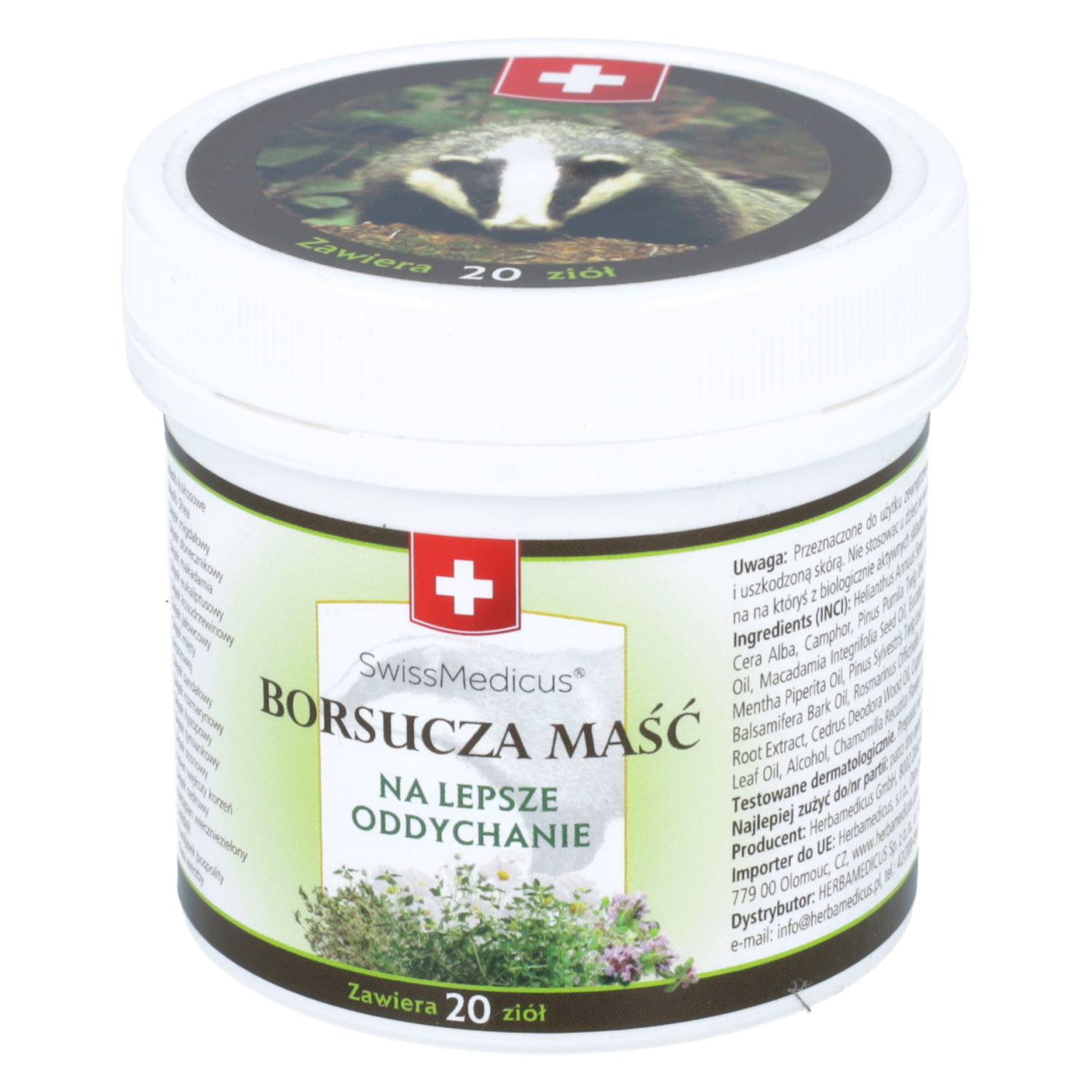 Herbamedicus - borsucza maść, na lepsze oddychanie, 125 ml