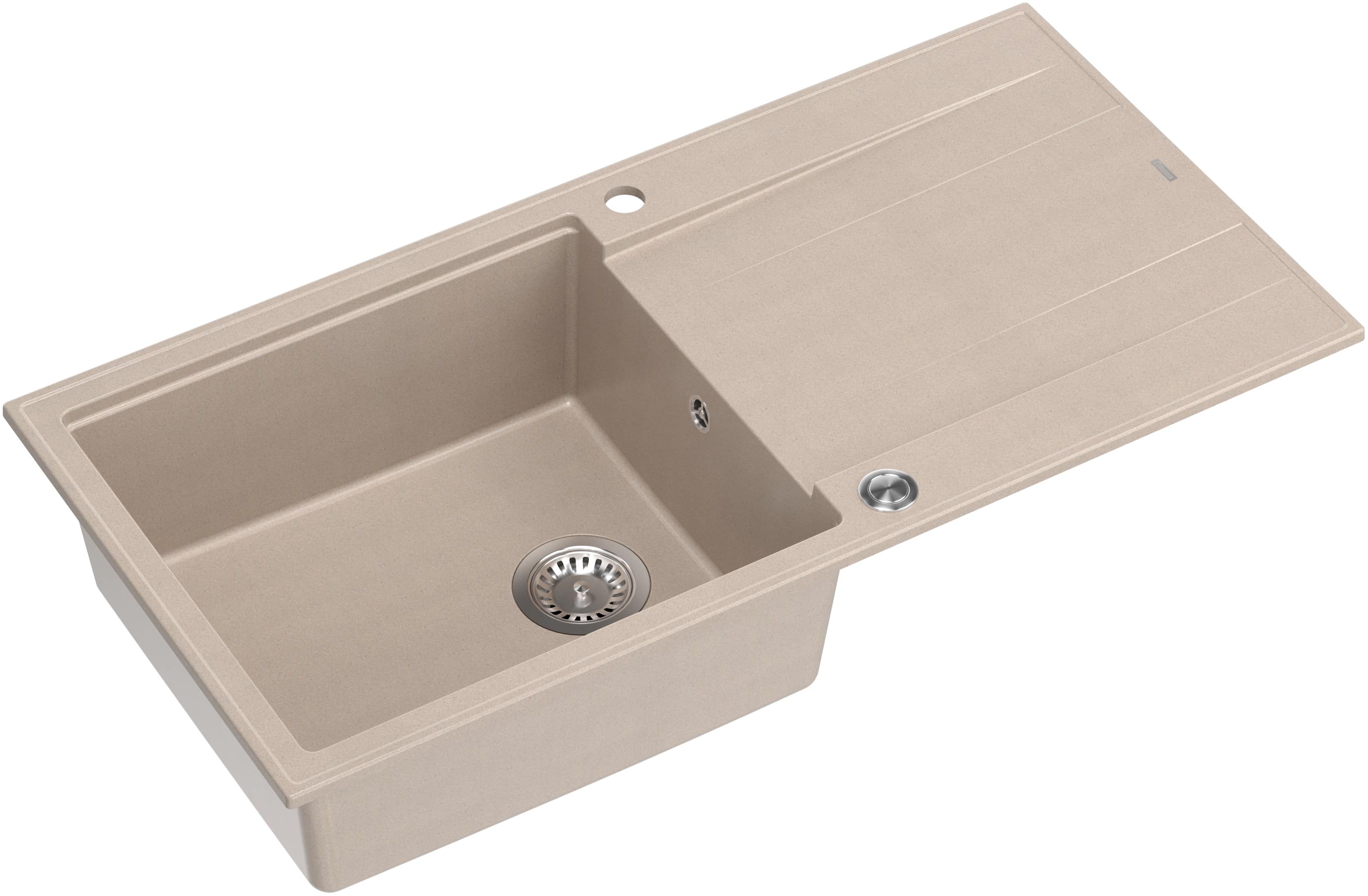 Quadron Evan 146XL zlewozmywak GraniteQ 100x50 cm beż/elementy stalowe HCQE10050U2_BS_P2O
