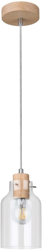 Spot-Light Alessandro Wood lampa wisząca1x60W dąb olejowany/transparent 1760174