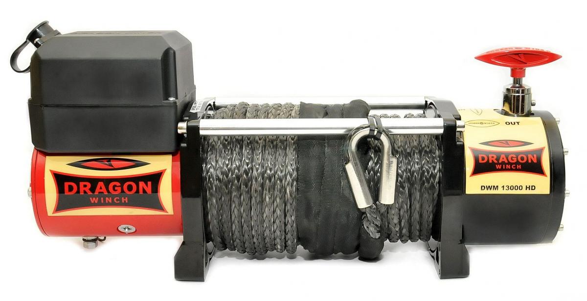 Wyciągarka DWM 13000 HD S 24V z liną syntetyczną DRAGON WINCH lawetowa, ATV 4x4