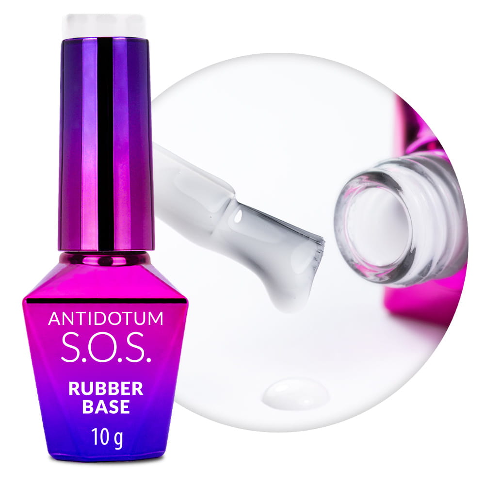 Baza kauczukowa elastyczne paznokcie manicure pedicure S.O.S. Antidotum Molly Nails Milky Way 10g