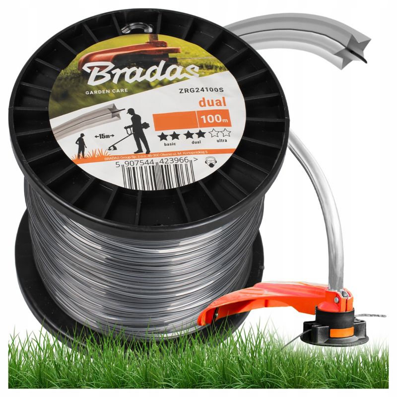 Żyłka tnąca do kosy i podkaszarki Bradas RIPPER DUAL wzmocniona 3,0mm 100m 1 szt.