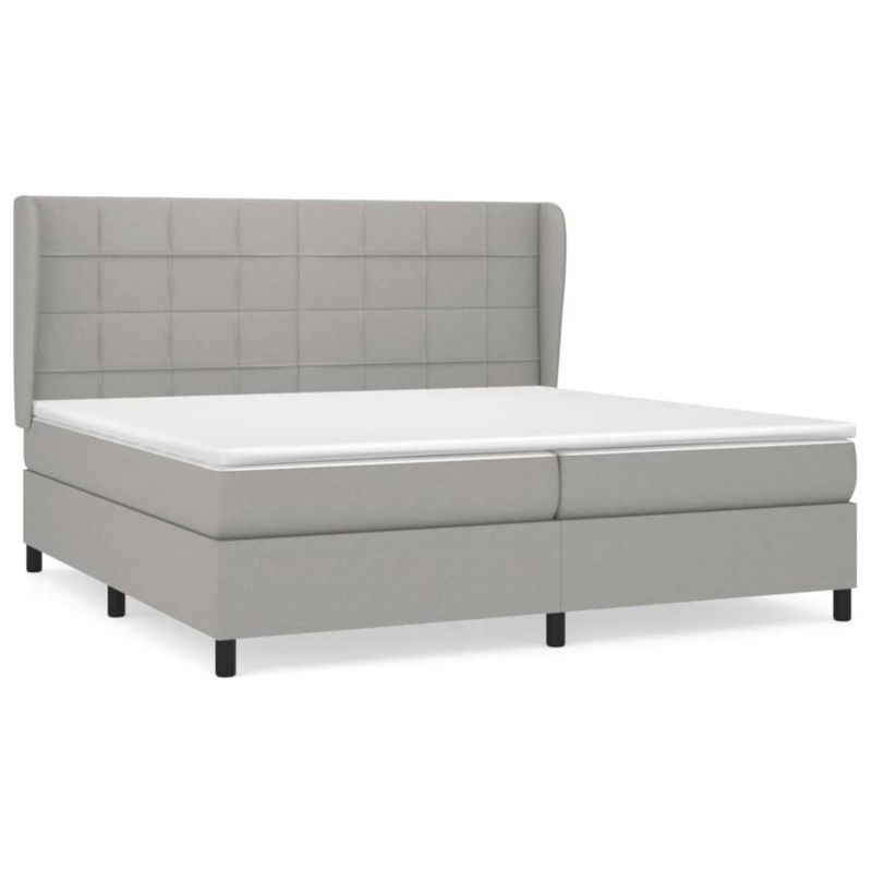 Łóżko kontynentalne WaszeMeble 200x200 cm jasnoszare WM-3127989 1 szt.