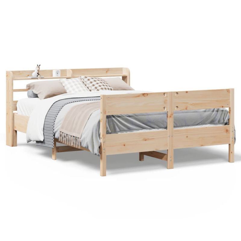 Łóżko drewniane WaszeMeble 135x190 cm brązowe WM-3306942 1 szt.