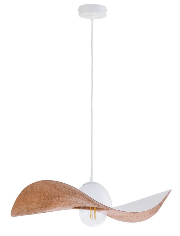 Lampa wisząca Sigma Lighting Kapello 8976 biało-miedziana dekoracyjna 1xE27 x 1 szt.