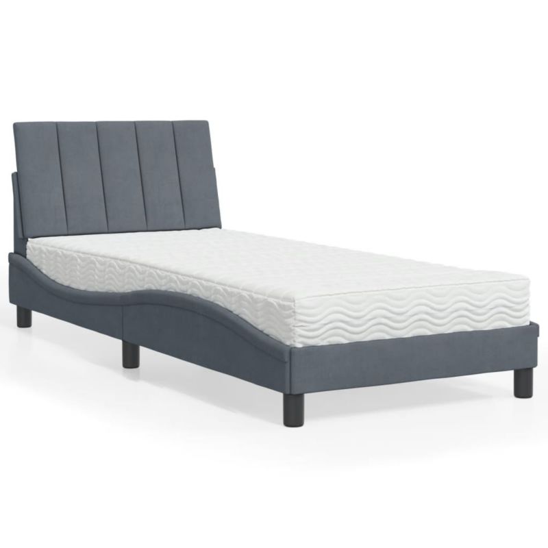 Łóżko tapicerowane WaszeMeble 90x190 cm ciemnoszare WM-3208569 1 szt.