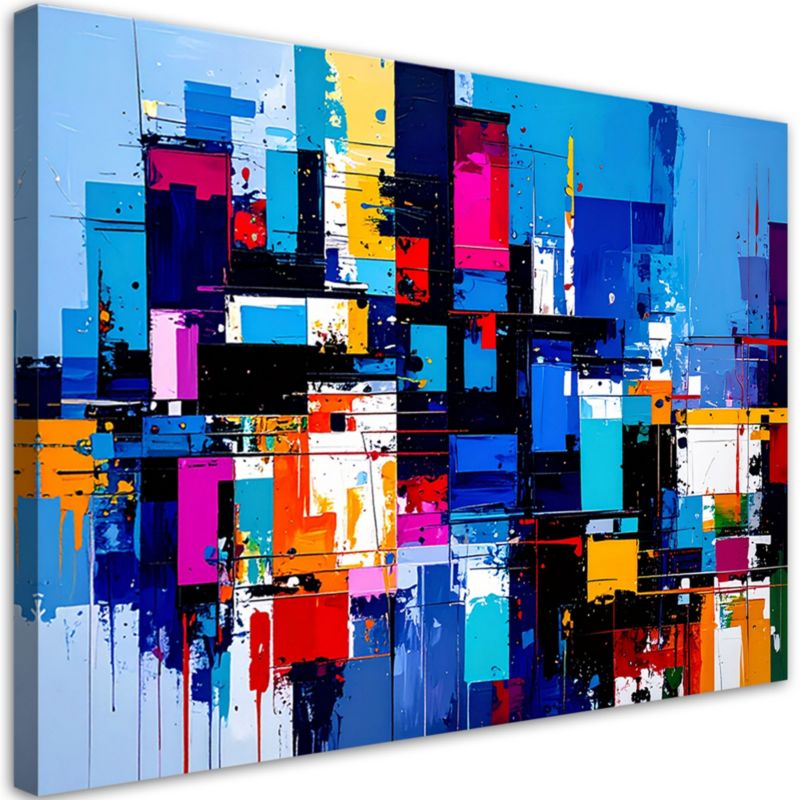 Obraz na płótnie do salonu sypialni Feeby Kolorowa Abstrakcja Plamy 120x80cm 1szt