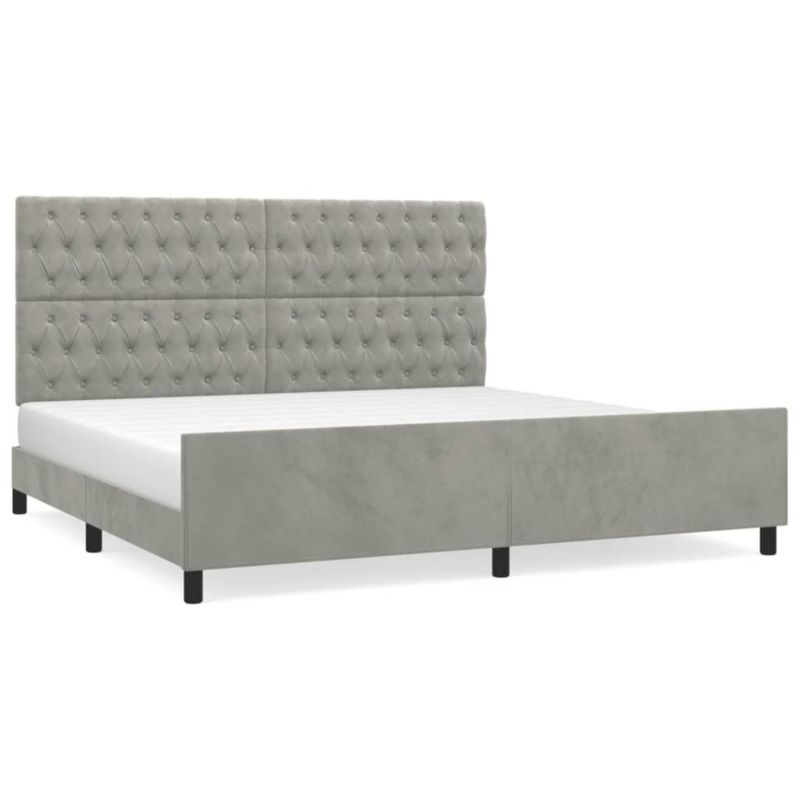 Łóżko tapicerowane WaszeMeble 200x200 cm jasnoszara WM-3125958 1 szt.