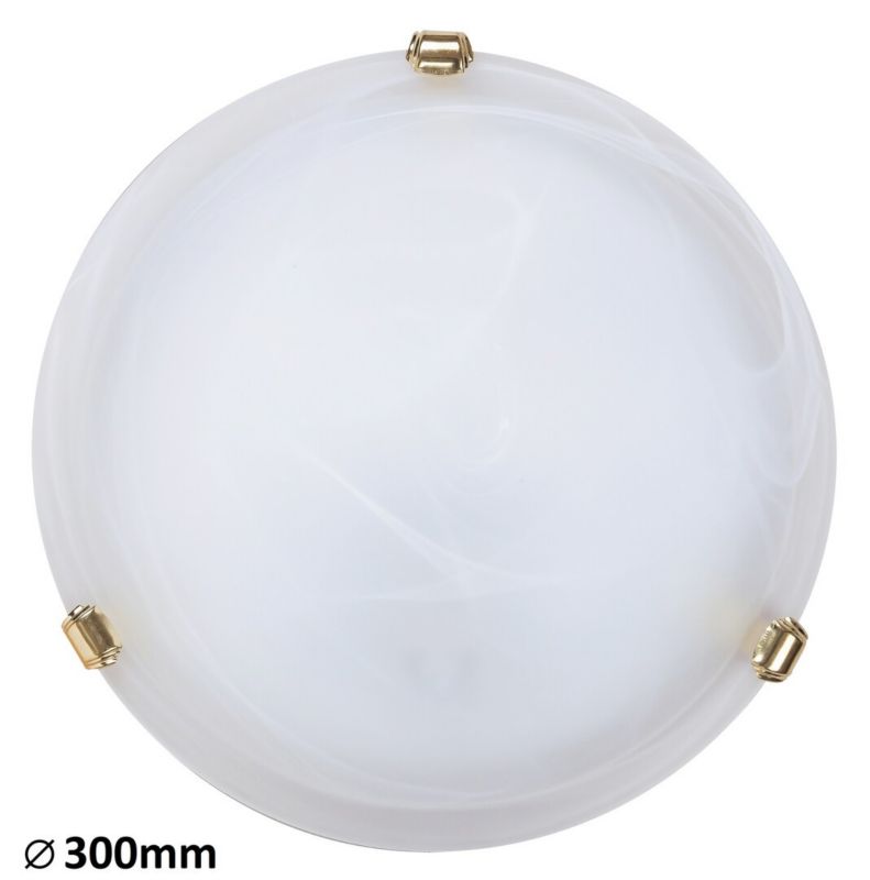 Plafon Rabalux Alabastro białe szkło alabastrowe szkło 1 x E27 x 60W IP20 wym: 30 x 30 cm - 1 szt.
