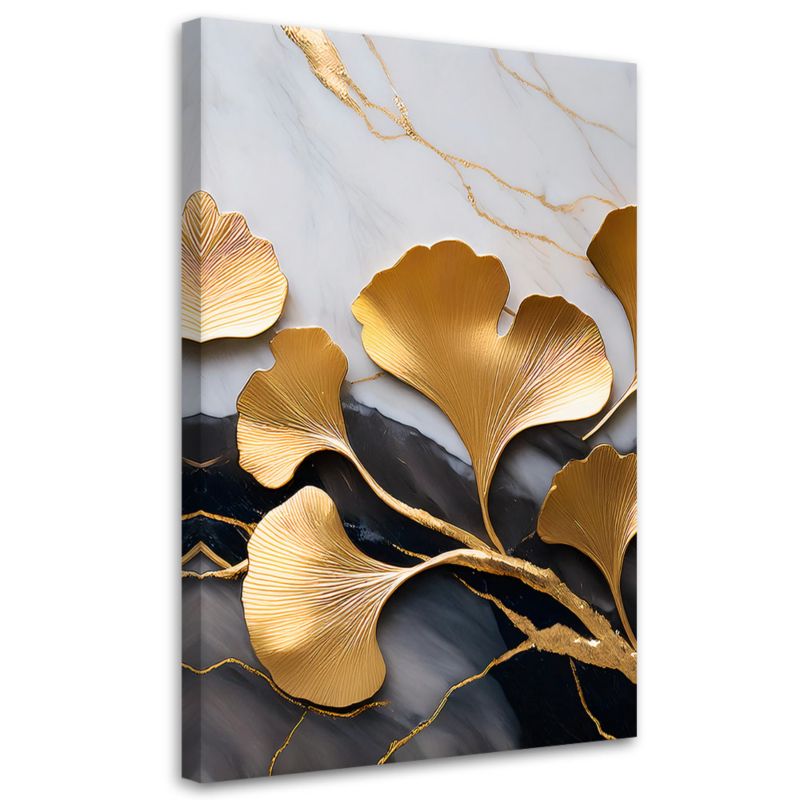 Obraz nowoczesny Feeby Kwiaty Ginko Glamour Marmur 80x120cm 1szt