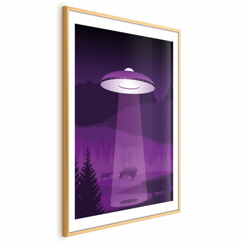 Plakat Artgeist Ufo 40x60 cm z ramą złotą z marginesem 1 szt