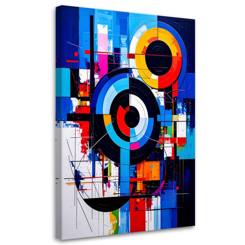 Obraz canvas do salonu Feeby Koła Abstrakcja jak malowany 40x60cm 1szt