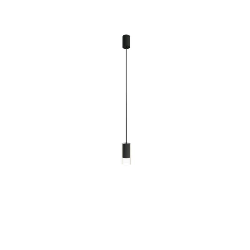 Lampa wisząca Nowodvorski Lighting Cylinder czarno-przezroczysty wym: 130 x 6,5 x 6,5 cm 1xGU10 x 10W szkło 1 szt.