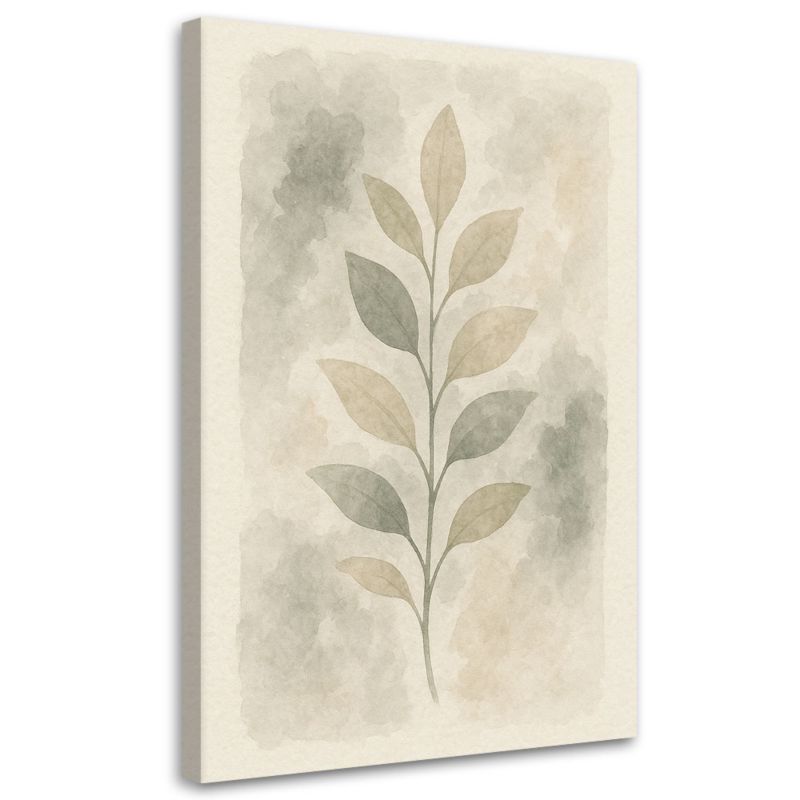 Obraz Japandi Feeby Liście Botaniczne Akwarela Beżowy Minimalizm 40x60cm 1szt