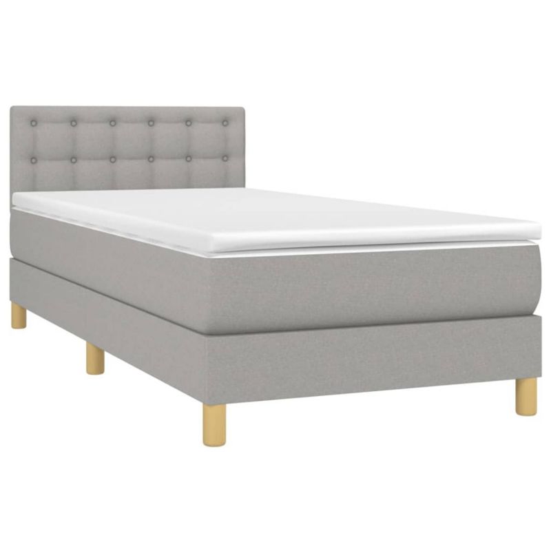 Łóżko kontynentalne WaszeMeble 80x200 cm jasnoszare WM-3133989 1 szt.